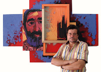 В музее современного искусства, перед портретом его основателя Генриха Игитяна. г. Ереван